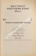 Book cover of Weekly Operating Notice containing Temporary Speed Restrictions, Engineering Arrangements, Signalling & Permanent Way Alterations, General Instructions and Notices, 2 to 8 May 1998 by Railtrack Southern (East)